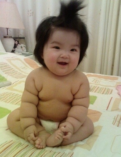 Cute fat chinese baby